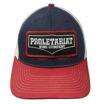 Richardson Trucker Hat Blue Red White OSFM Proletariat Wine Company Mesh Back