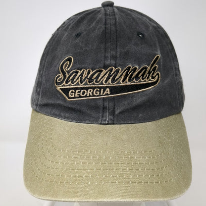 Savannah Georgia Baseball Cap Black Green One Size Strapback Souvenir Hat