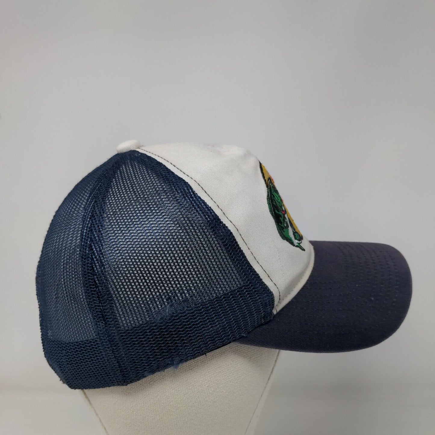 Bass Pro Shops Snapback Trucker Hat Blue OSFM Gone Fishing Embroidered