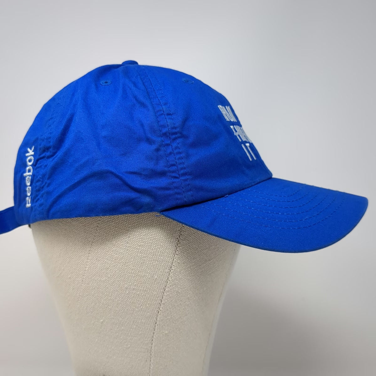 Reebok Baseball Cap Blue One Size Run Through It Embroidered Adjustable Hat