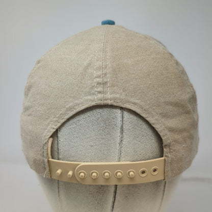 Rogers Seed Co Snapback Hat Beige Blue One Size Made in USA Canvas Denim Work