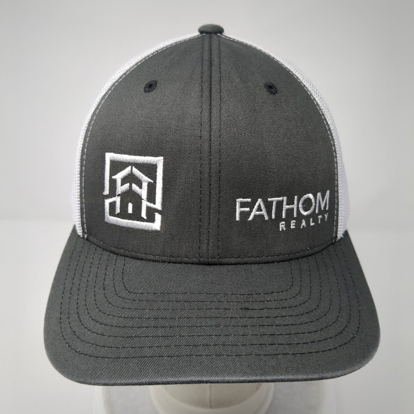 Fathom Realty Snapback Mesh Back Trucker Hat Gray One Size Yupoong