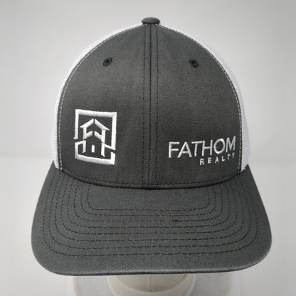 Fathom Realty Snapback Mesh Back Trucker Hat Gray One Size Yupoong