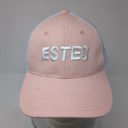 Estes Snapback Mesh Back Trucker Hat Pink One Size Embroidered 6 Panel