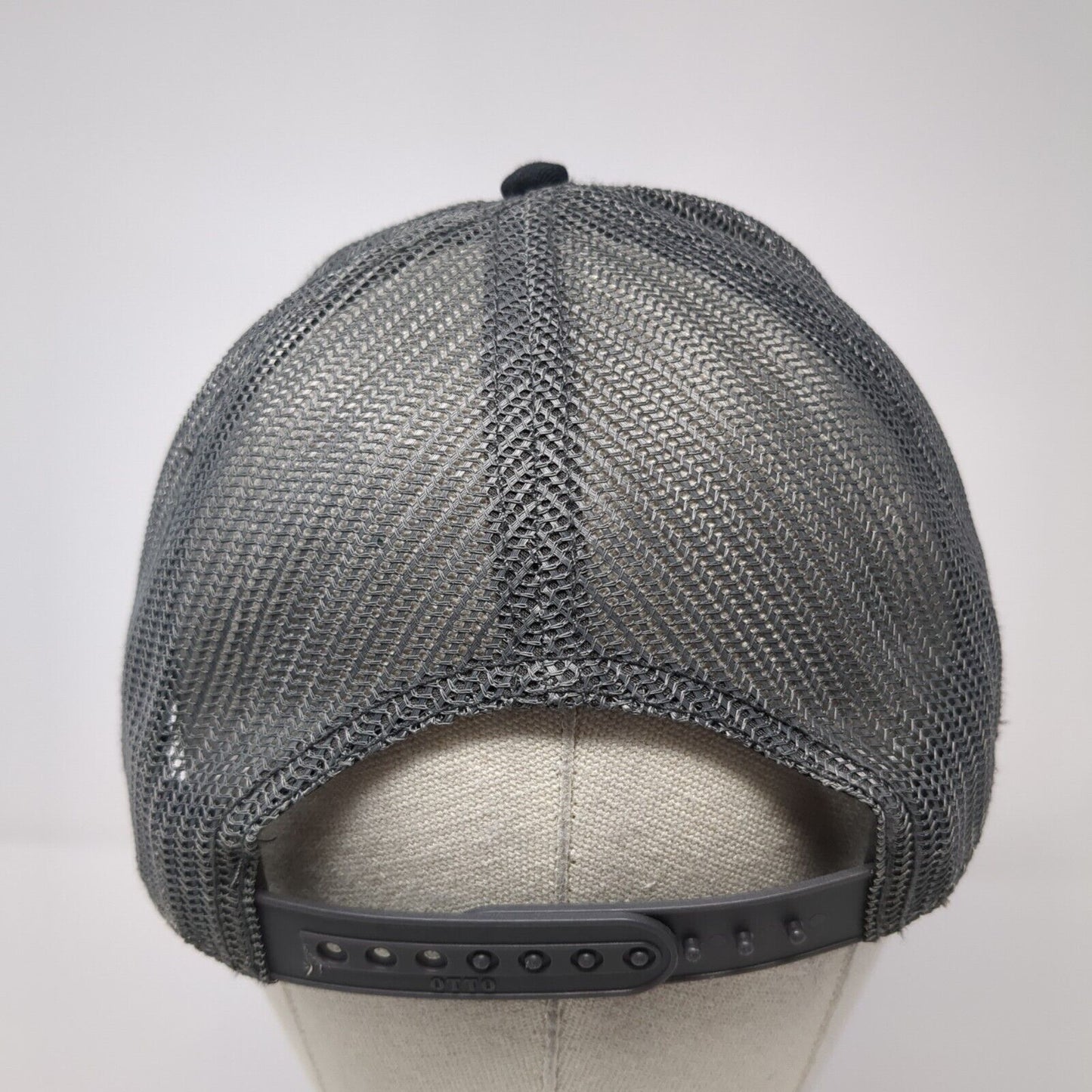 Otto Snapback Mesh Back Trucker Hat Black One Size Letter F Logo Patch