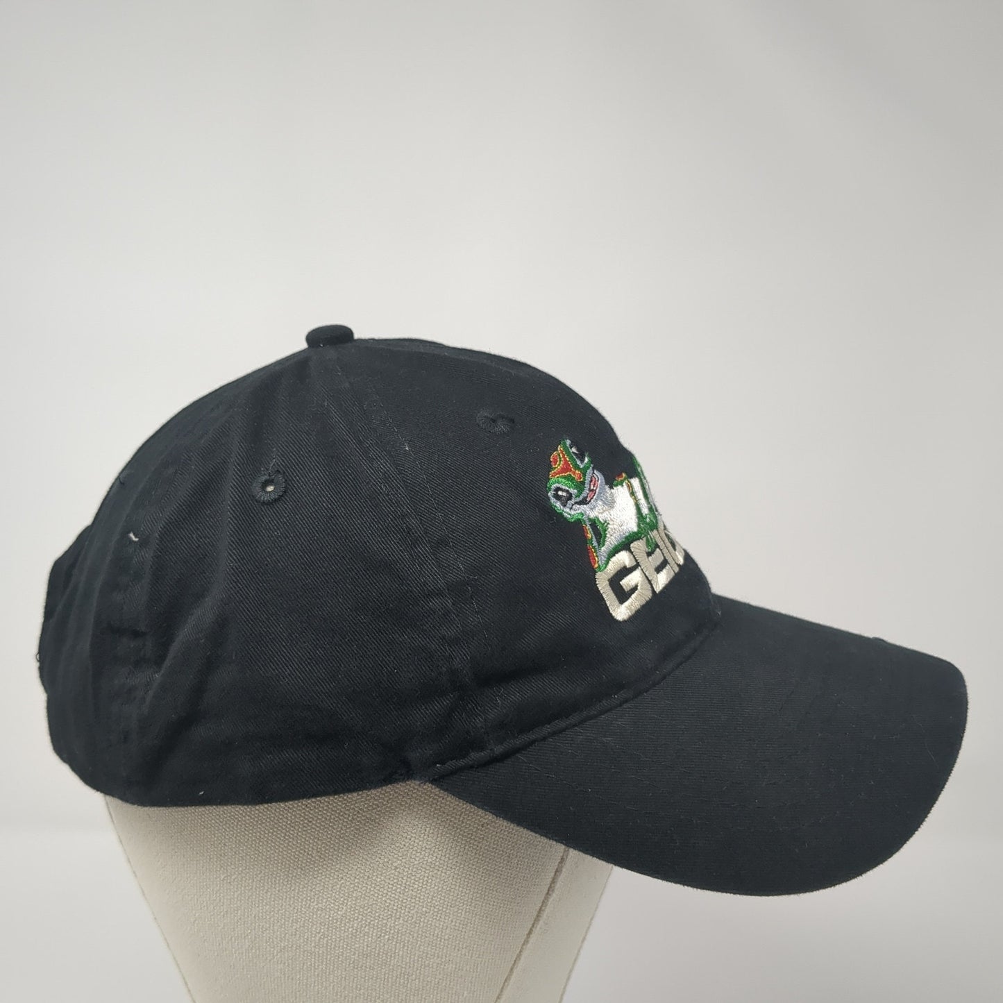 Geico Slideback Hat Black One Size Adjustable Embroidered AMC Deluxe