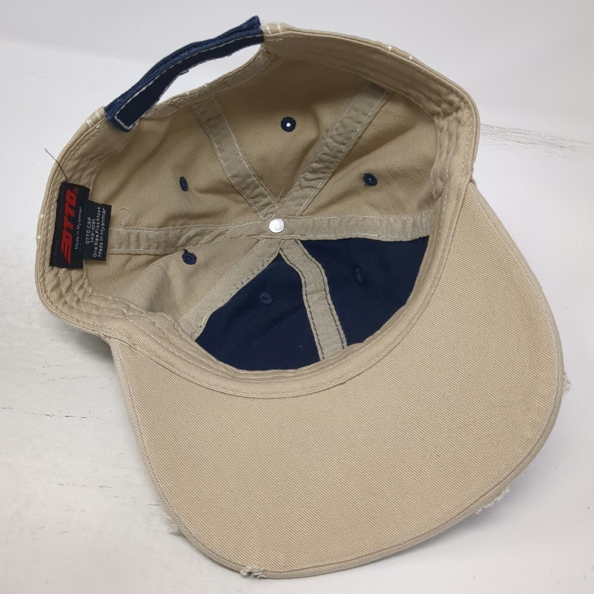 Otto Blue One Size Baseball Cap Mule Deer Foundation Patch Distressed Hat