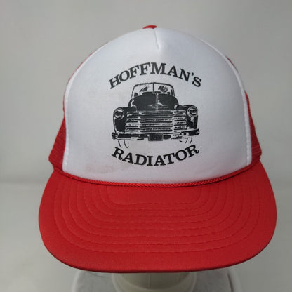 Hoffman's Radiator Snapback Trucker Hat Red OSFA Adjustable Mesh Back Rope Otto