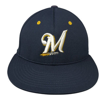 M Warriors Fitted Hat Blue 7 3/8 Embroidered Logo Pacific Headwear