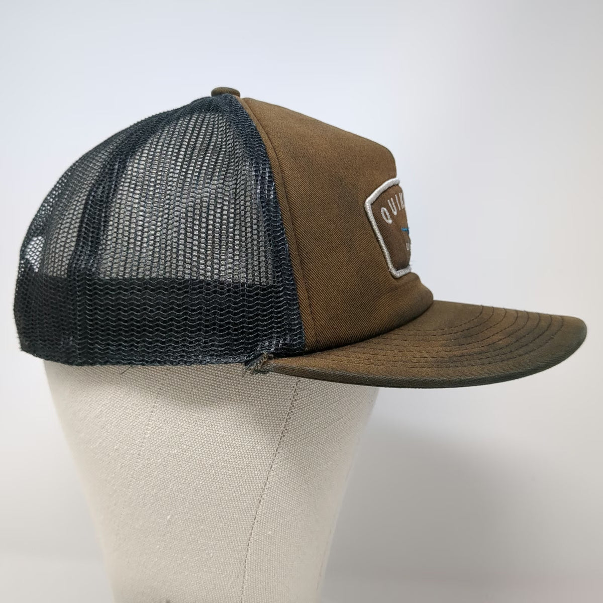 Quiksilver Trucker Hat Black One Size Mesh Back Snapback Mountain Wave Logo