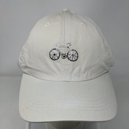 Rhinestone Bicycle Bling Slideback Hat Cream One Size Adjustable
