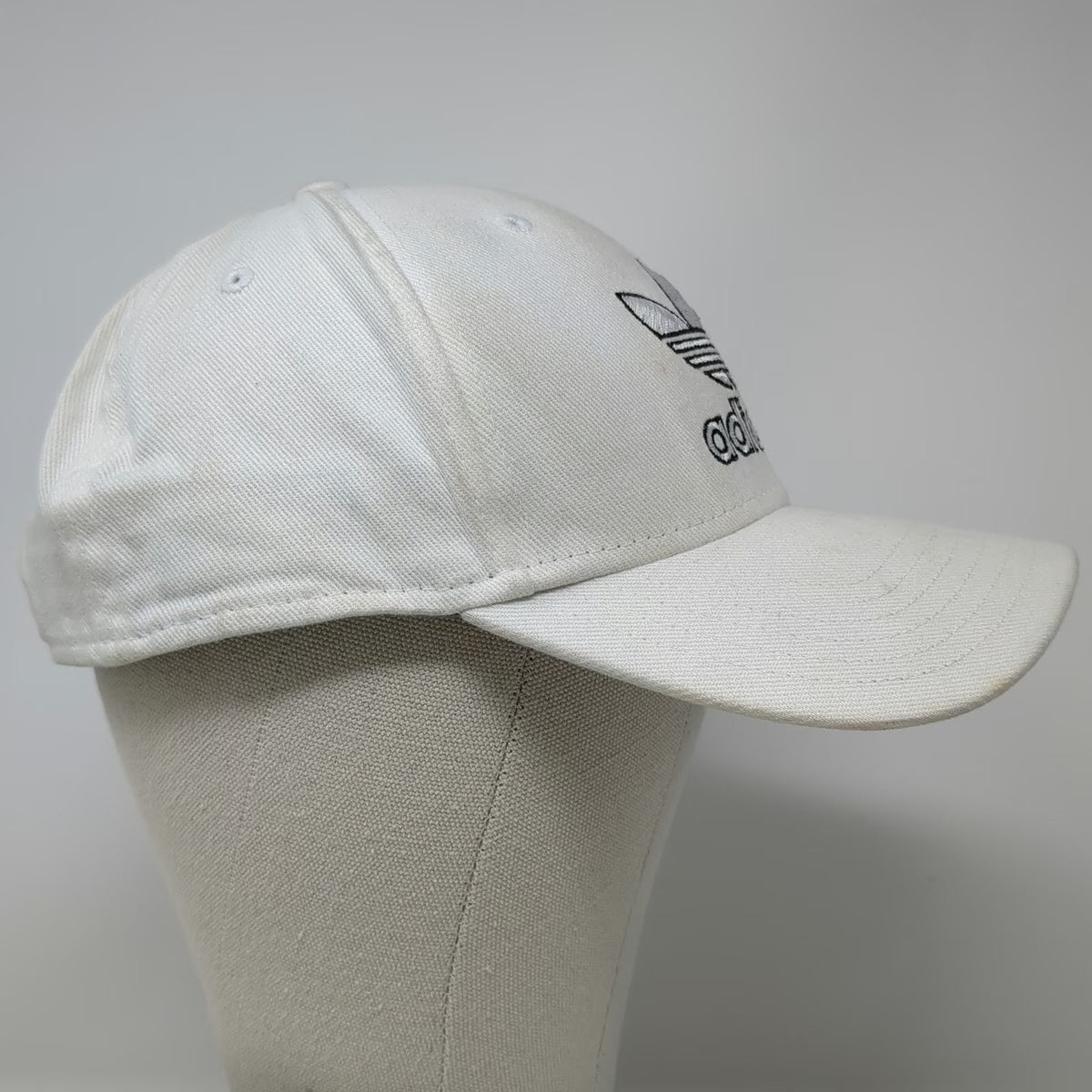 Adidas Baseball Cap White One Size Trefoil Logo Snapback Embroidered Cotton Hat