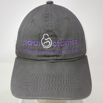 Outdoor Cap Baseball Cap Gray White One Size March of Dimes Mesh Strapback Hat