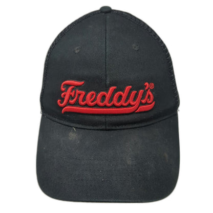Freddy's Trucker Hat Black One Size Mesh Snapback Embroidered Logo Steakburger
