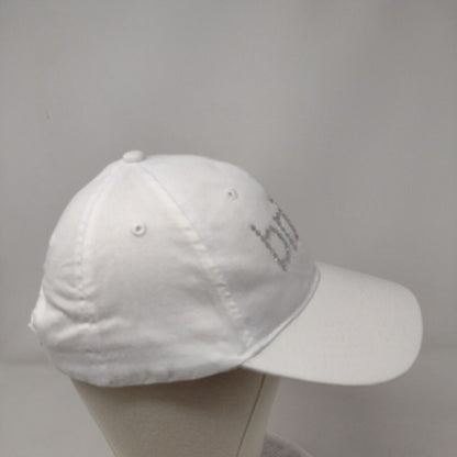 Rhinestone Bride Strapback Hat White OSFM Adjustable Vented Holes 6 Panel UMG