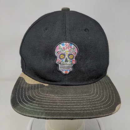 Sugar Skull Snapback Hat Multicolor One Size Adjustable Patch Logo 6 Panel