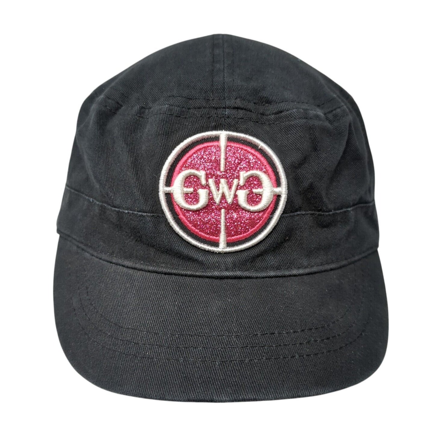 GWG Girls With Guns Cadet Army Cap Black One Size Adjustable Glitter Embroidered