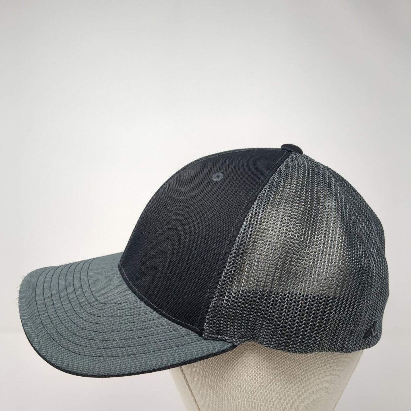 Pacific Headwear Fitted Trucker Hat Gray 7 3/8-8 Lightweight Mesh Back Blank