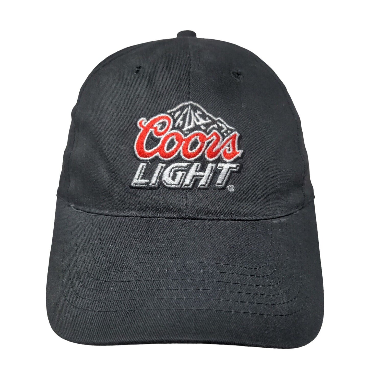 Coors Light Strapback Hat Black One Size Adjustable Embroidered 6 Panel ACME