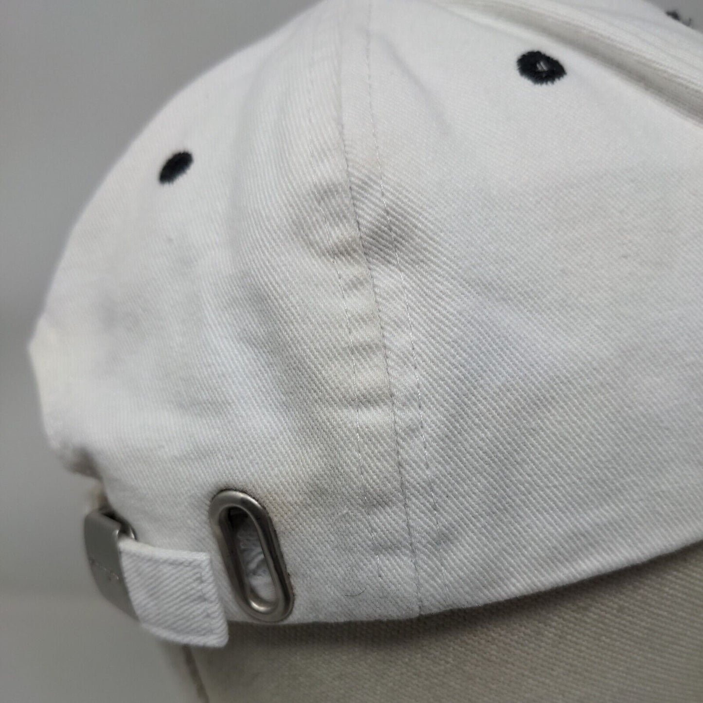 Champion Slideback Hat White One Size Adjustable Embroidered 6 Panel Cotton
