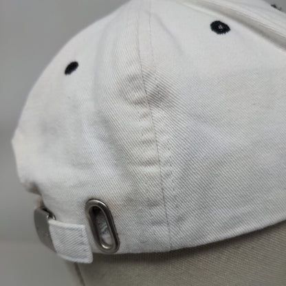 Champion Slideback Hat White One Size Adjustable Embroidered 6 Panel Cotton
