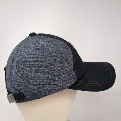 Puma Ferrari Black Gray Baseball Cap Hat OS Adjustable Shield Logo Red Brim
