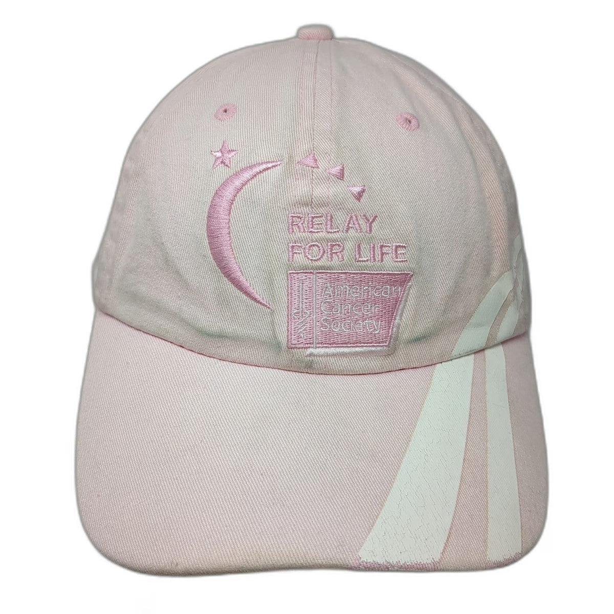 Relay Gear Baseball Cap Pink One Size American Cancer Society Moon Stripes Hat