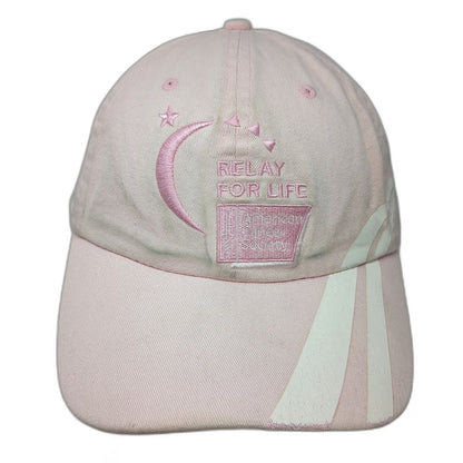 Relay Gear Baseball Cap Pink One Size American Cancer Society Moon Stripes Hat