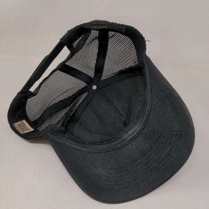 Bass Pro Shops Snapback Trucker Hat Black OSFM Mesh Back 6 Panel Gone Fishing