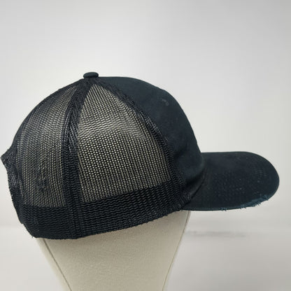 Port Authority Trucker Hat Black OSFM AMCON Red Logo Mesh Snapback Distressed