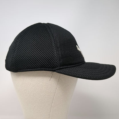 Puma 5 Panel Hat Black One Size Mesh Strapback Embroidered Cat Logo Sport Cap