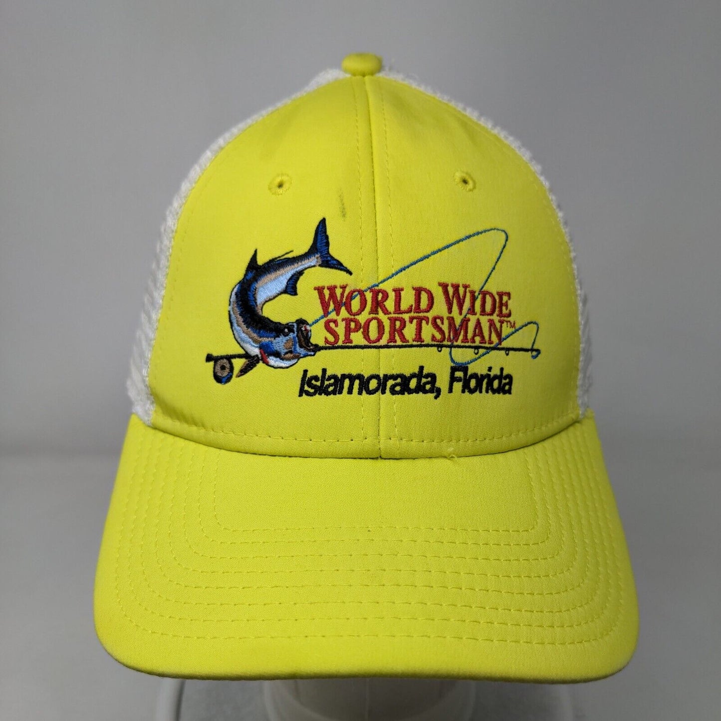 World Wide Sportsman Fish Snapback Mesh Back Trucker Hat Yellow One Size