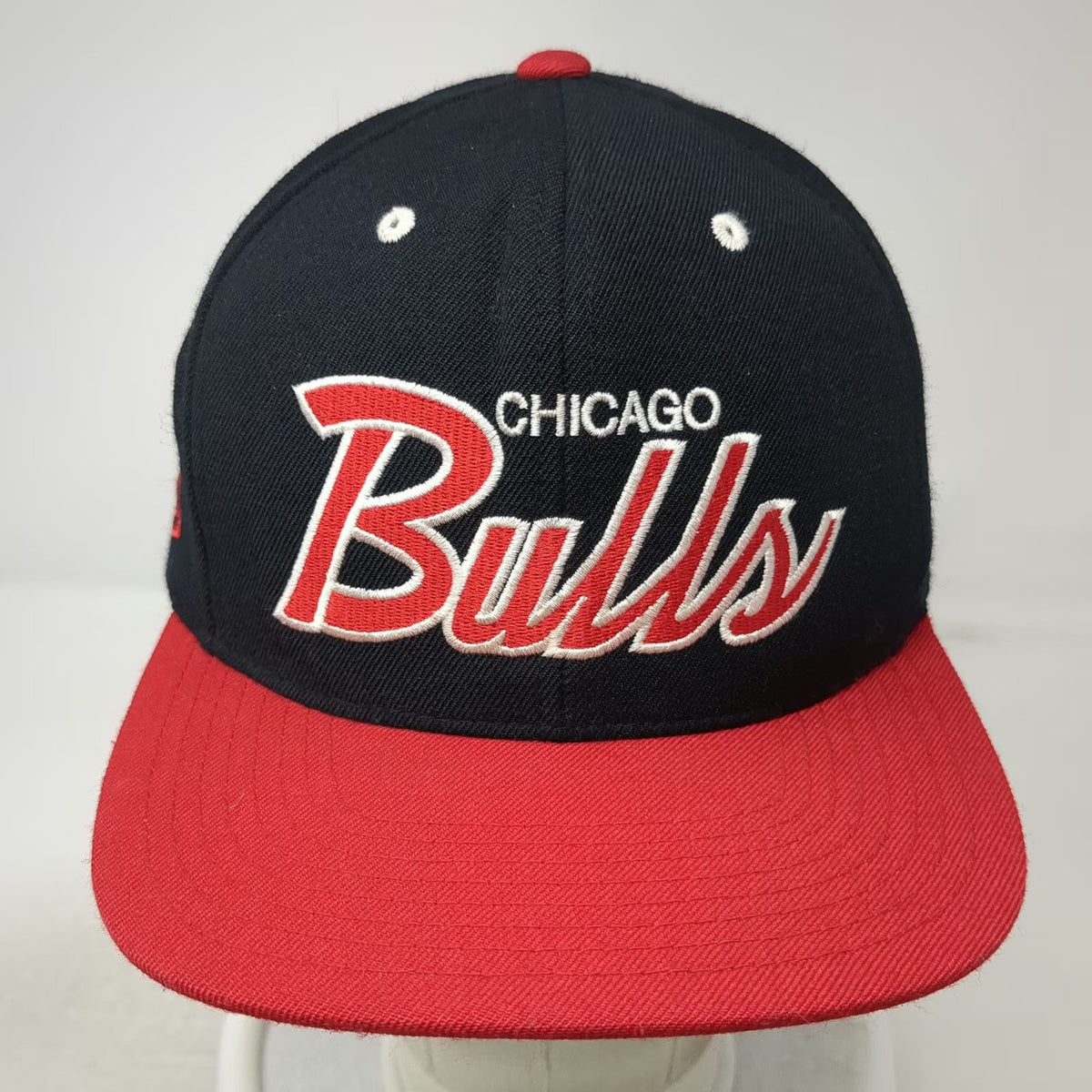 Mitchell & Ness NBA Chicago Bulls Snapback Black Red Hat One Size Wool Flat Brim