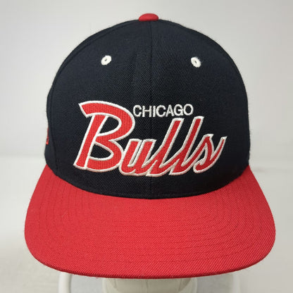 Mitchell & Ness NBA Chicago Bulls Snapback Black Red Hat One Size Wool Flat Brim