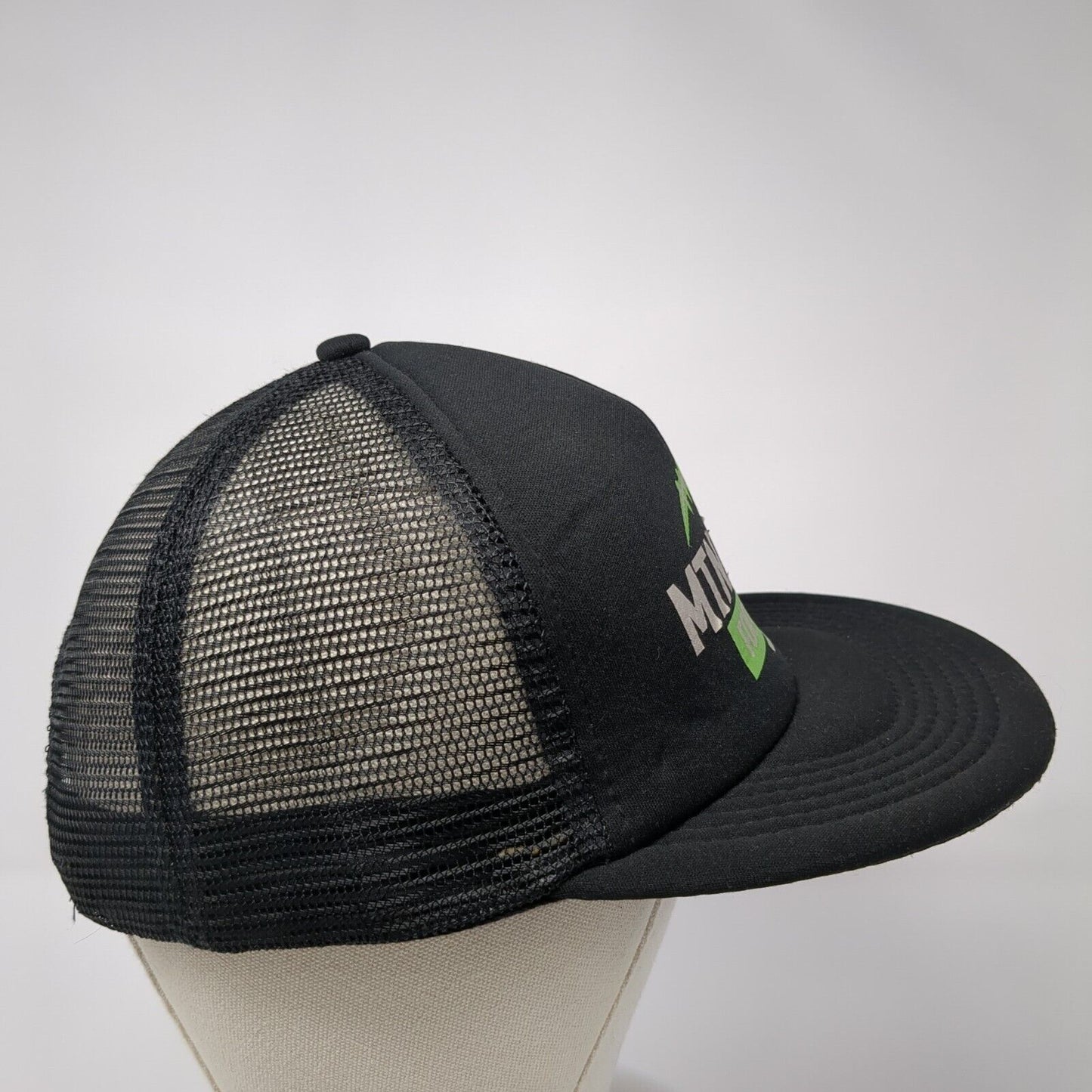 Mtn. View Football Snapback Trucker Hat Black OS Adjustable Mesh Back District