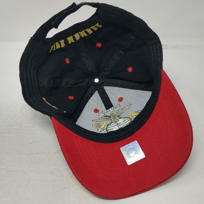 Eagle Emblems Marines Baseball Cap Black Red One Size USMC EGA Life Member Hat
