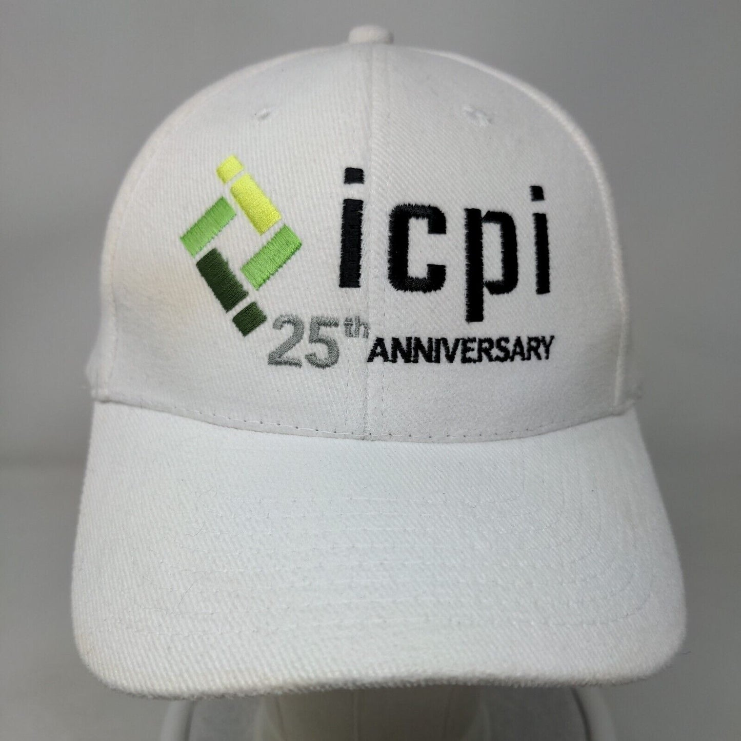 icpi 25th Anniversary Slideback Hat White One Size Embroidered Nissun Cap