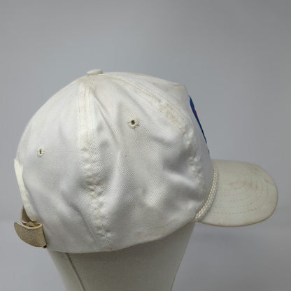 Headliner 5 Panel Hat White OSFM Met-Chem Graphic Rope Brim Slideback Made USA
