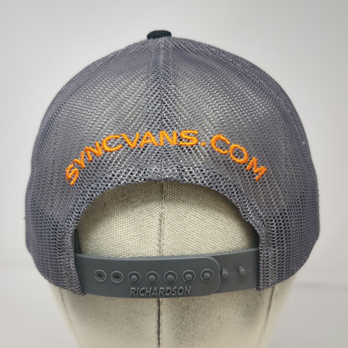 Richardson Trucker Hat Black Gray One Size Sync Vans Logo Mesh Snapback