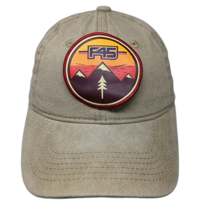 F45 Training Fitness Mountains Beige One Size Baseball Cap Slideback Hat Cotton