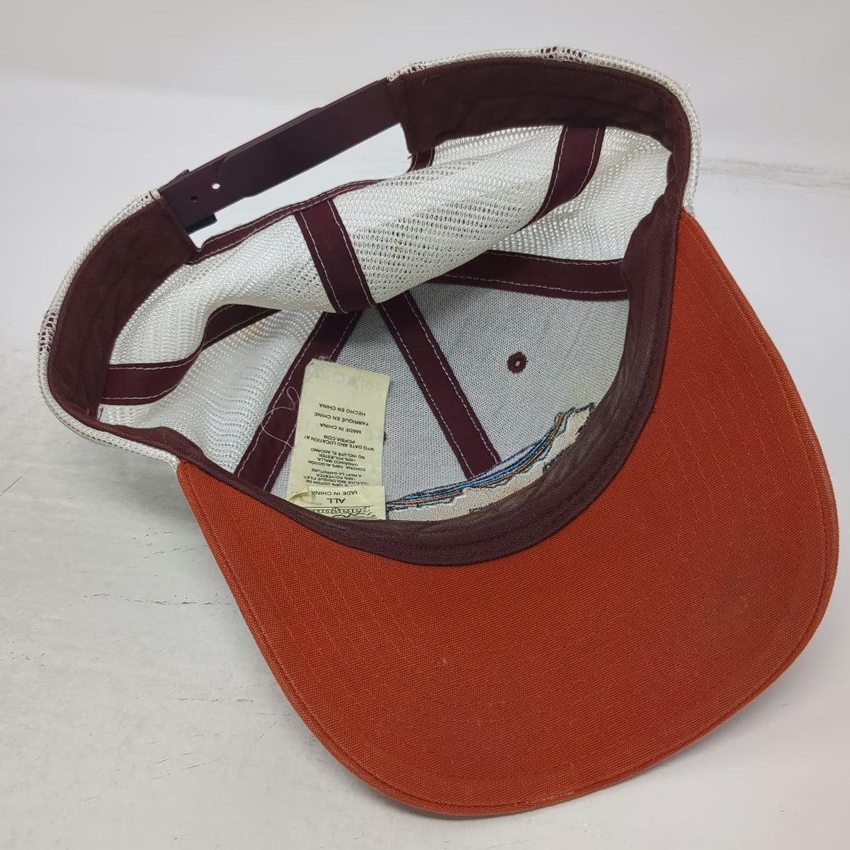 Patagonia Trucker Hat Brown Orange White OSFM Mesh Back Bear Mountain Snapback