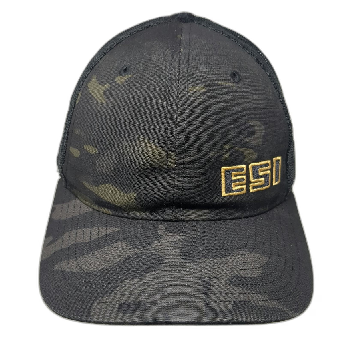 Richardson Trucker Hat Black Multicam Camo ESI Logo Mesh Snapback One Size