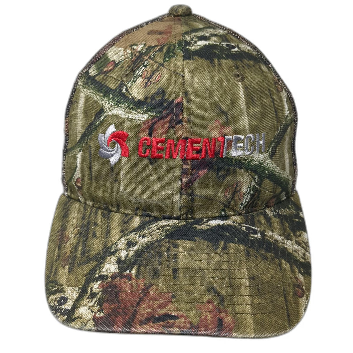 Outdoor Cap Baseball Green Red One Size Camo Cementtech Logo Mesh Strapback Hat