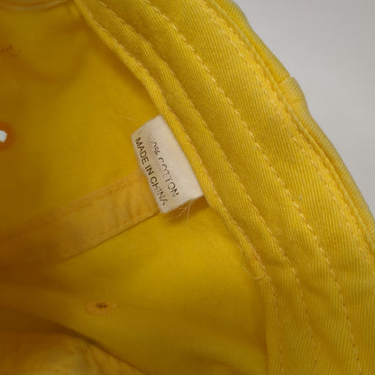 Adams Baseball Cap Yellow One Size Leather Strap Hero Islands Vermont Cotton Hat