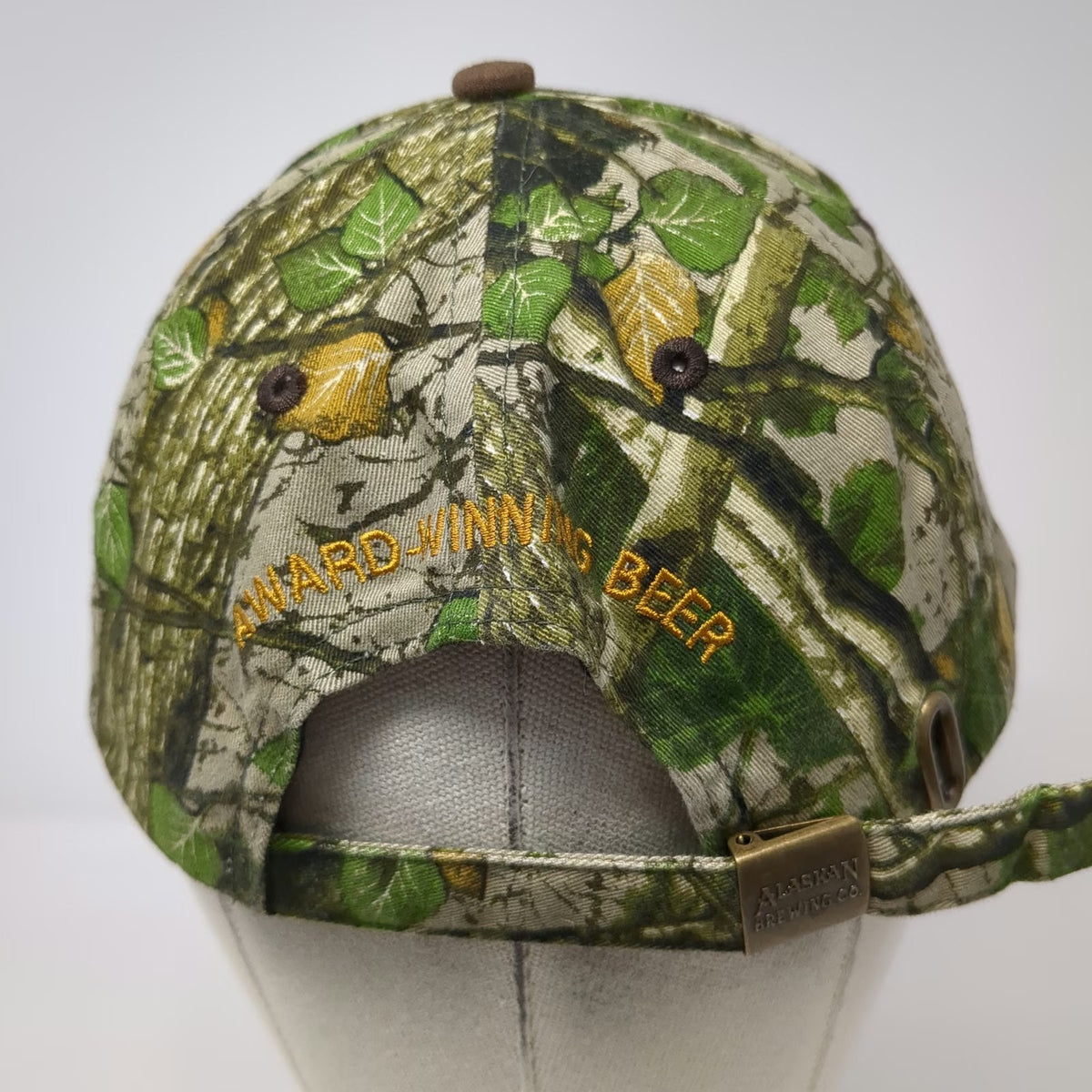 Alaskan Brewing Co Baseball Cap Green Brown One Size Camo Leaf Beer Brewery Hat
