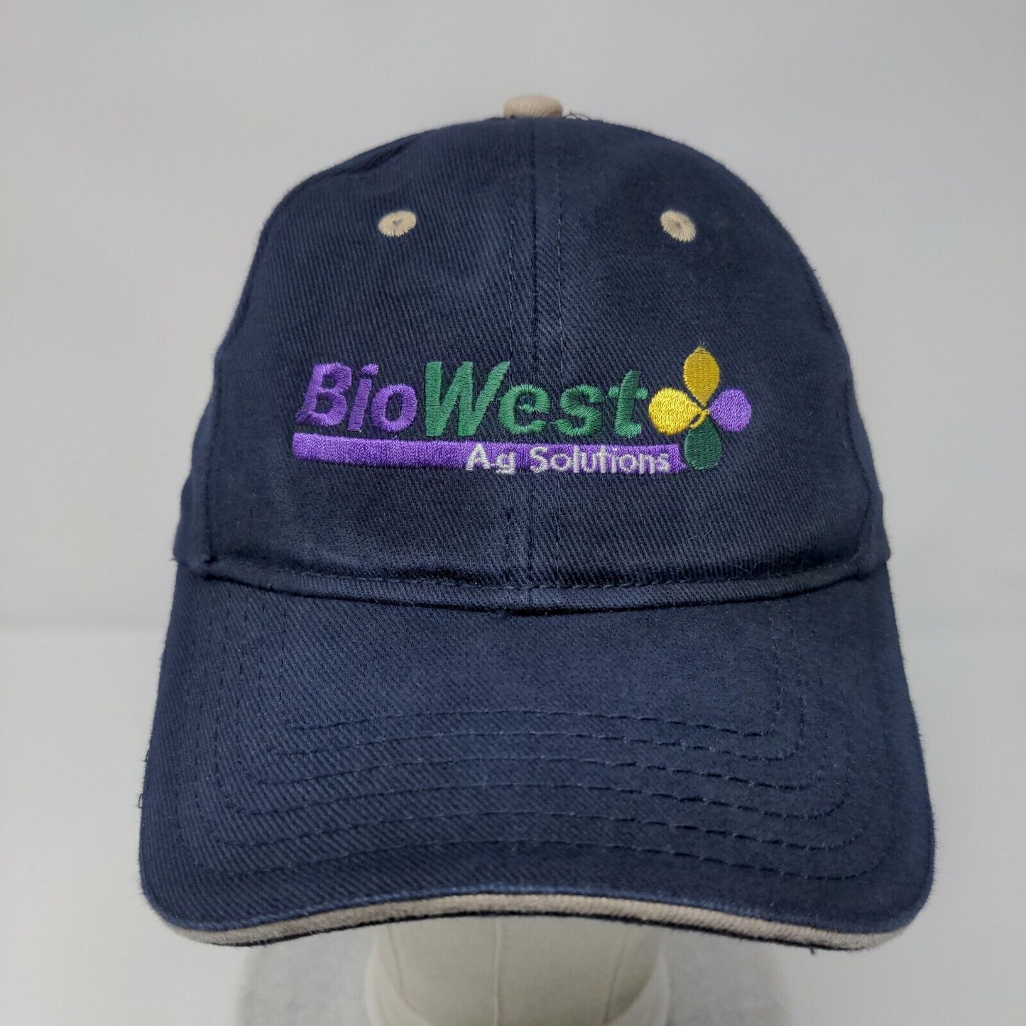 Bio West AG Solutions Strapback Hat Blue OSFM Adjustable Embroidered Cotton Otto