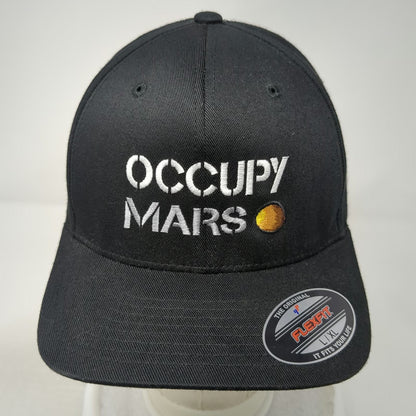 Flexfit SpaceX Occupy Mars Baseball Cap Black XL Hat Embroidered Fitted Logo