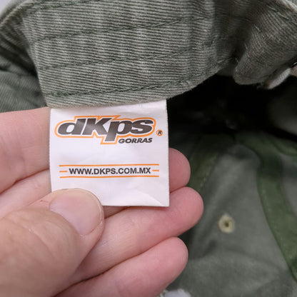 DKPS Baseball Cap Green Beige One Size La Troza Embroidered Strapback Hat Cotton