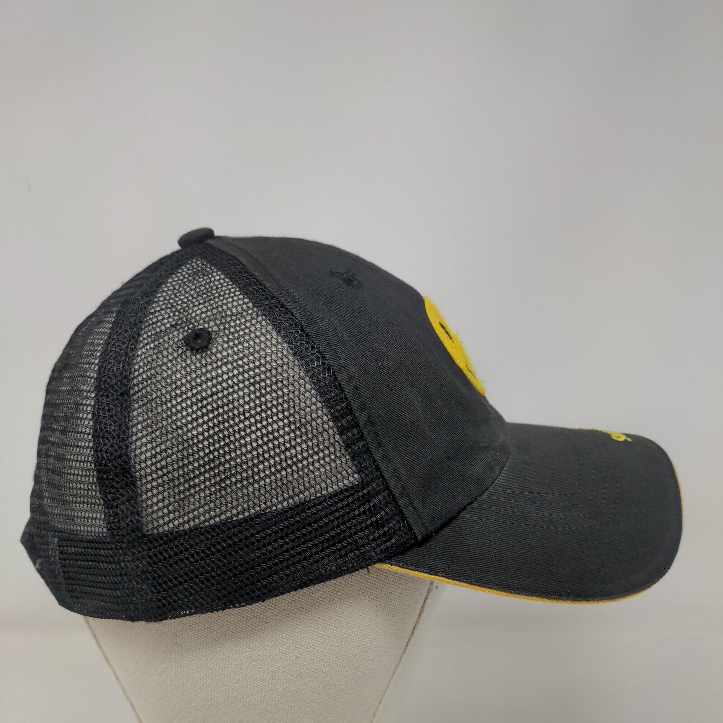 Stupid Is As Stupid Does Smiley Strapback Mesh Back Trucker Hat Black OSFA