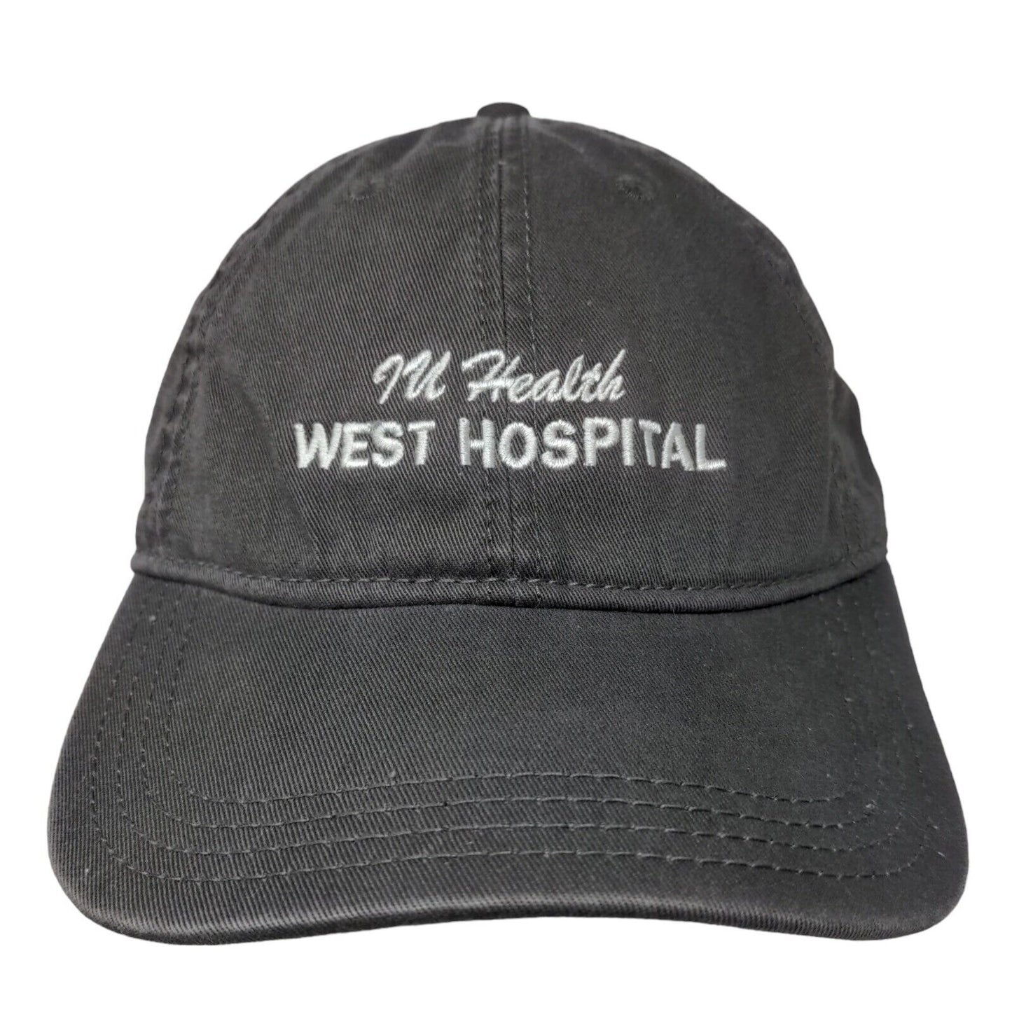 Cap America Men's Strapback Hat Gray Adjustable IU Health West Hospital Logo